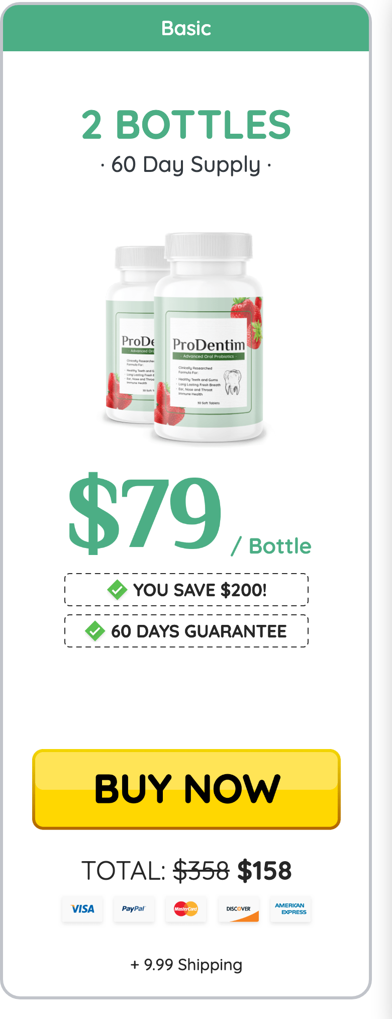 prodentim 60 day supply