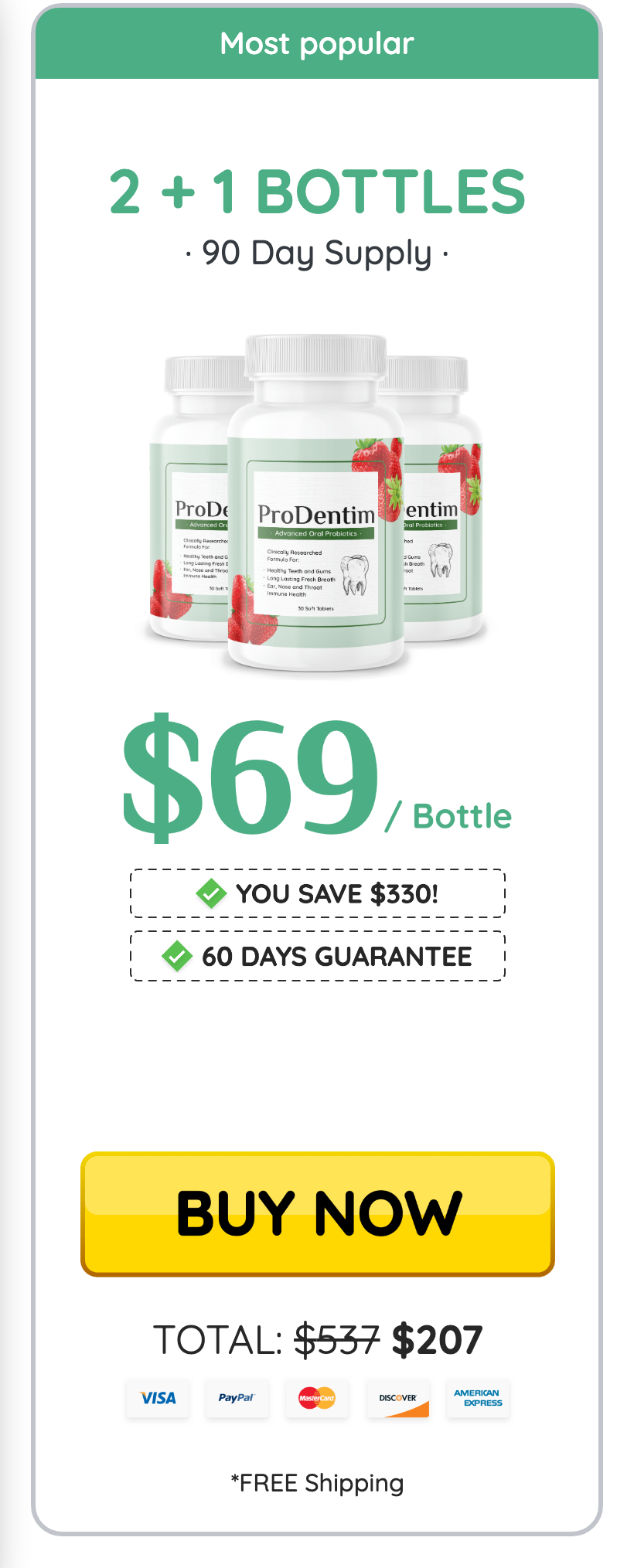 prodentim 90 day supply